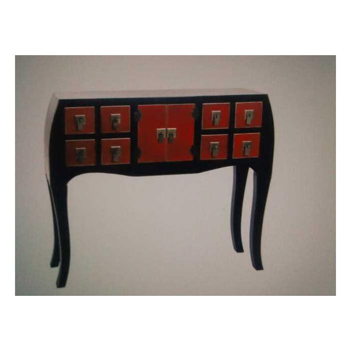 DKD Home Decor Cabecero Cama Oriental Honami Rojo Negro 4 x 120 x 160 cm 1