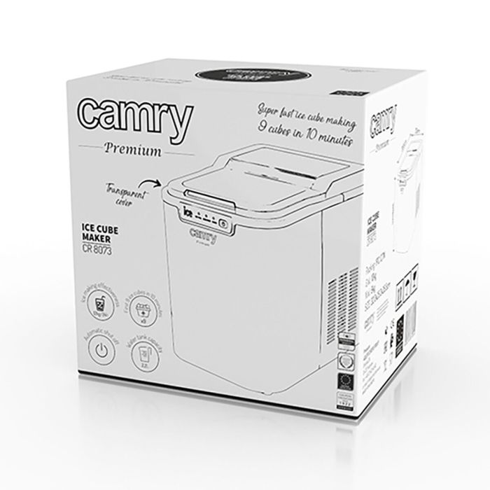 Máquina de Hacer Hielo Camry CR 8073 Blanco Gris 2,2 L 21