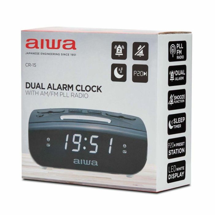 Radio Despertador Aiwa CR-15 Negro (1 unidad) 2