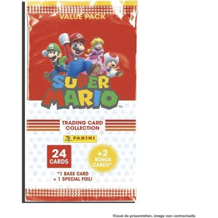 PANINI - Super Mario Trading Cards - Fat Pack De 24 Cartas + 2 Cartas De Bonificación