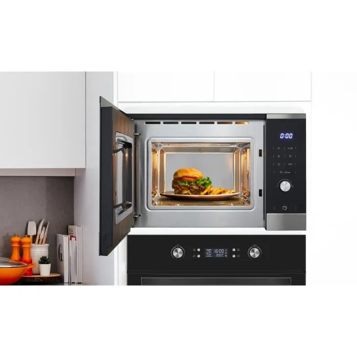 Continental Edison Microondas Grill Empotrado CEMO25GINE Negro Acero Inoxidable 25L L59,5 x H38,8 x P40,1 cm 1 Continental Edison Microondas Grill Empotrado CEMO25GINE Negro Acero Inoxidable 25L L59,5 x H38,8 x P40,1 cm 1