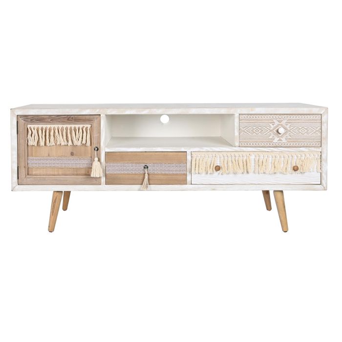 Mueble Tv Boho DKD Home Decor Natural Blanco 40 x 60 x 150 cm 6 Mueble Tv Boho DKD Home Decor Natural Blanco 40 x 60 x 150 cm 6