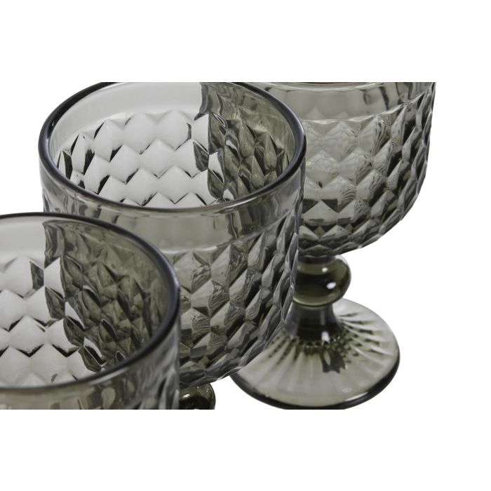 DKD Home Decor Copa Basicos Gris Cristal 8 x 15.5 x 8 cm Set de 6 2