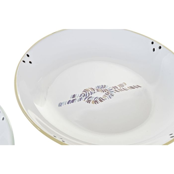 DKD Home Decor Plato de Gres para Comida Estilo Mediterráneo Multicolor Blanco Ø 20 cm - Apto Microondas y Lavavajillas (6 Unidades) 1 DKD Home Decor Plato de Gres para Comida Estilo Mediterráneo Multicolor Blanco Ø 20 cm - Apto Microondas y Lavavajillas (6 Unidades) 1