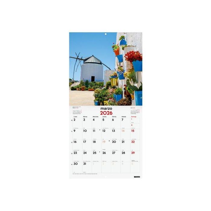 Calendario (2026) Finocam Pared Imagenes Mensual Para Escribir 300X300 Pueblos Con Encanto