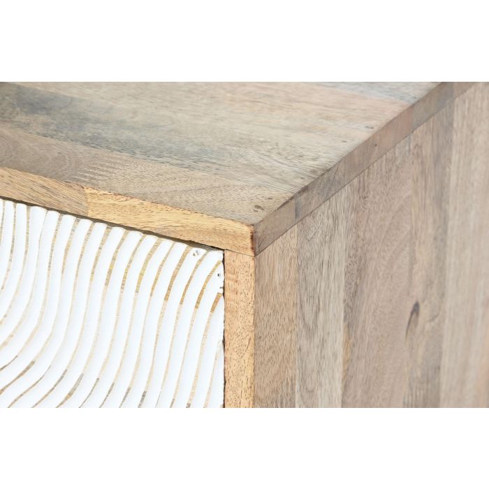 Cajonera Home ESPRIT Blanco Marrón Dorado Hierro Madera de mango Ondas Moderno 80 x 45 x 85 cm 2 Cajonera Home ESPRIT Blanco Marrón Dorado Hierro Madera de mango Ondas Moderno 80 x 45 x 85 cm 2