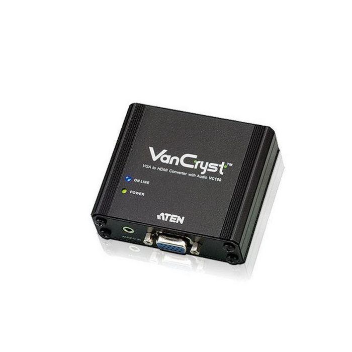 Aten VC180 Convertidor VGA a HDMI Audio/Vídeo para PC a TV/Monitor HDMI, Alimentación Dual, Con Sonido Estéreo de Calidad 0 Aten VC180 Convertidor VGA a HDMI Audio/Vídeo para PC a TV/Monitor HDMI, Alimentación Dual, Con Sonido Estéreo de Calidad 0