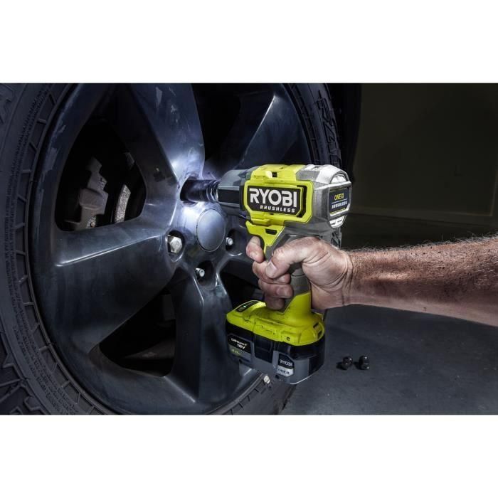 Ryobi AAAOB38126 Llave de Impacto Sin Escobillas 18V - 4 Modos (200/350/700 Nm), Aflojamiento 900 Nm, Cuadradillo 1/2" 1