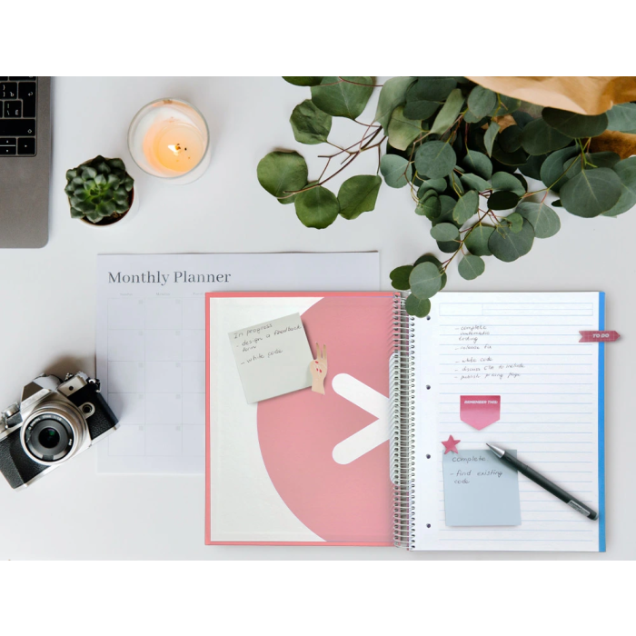 Antartik Cuaderno Espiral A4 Micro Tapa Forrada 120 Hojas 90 gr Horizontal Color Coral 10