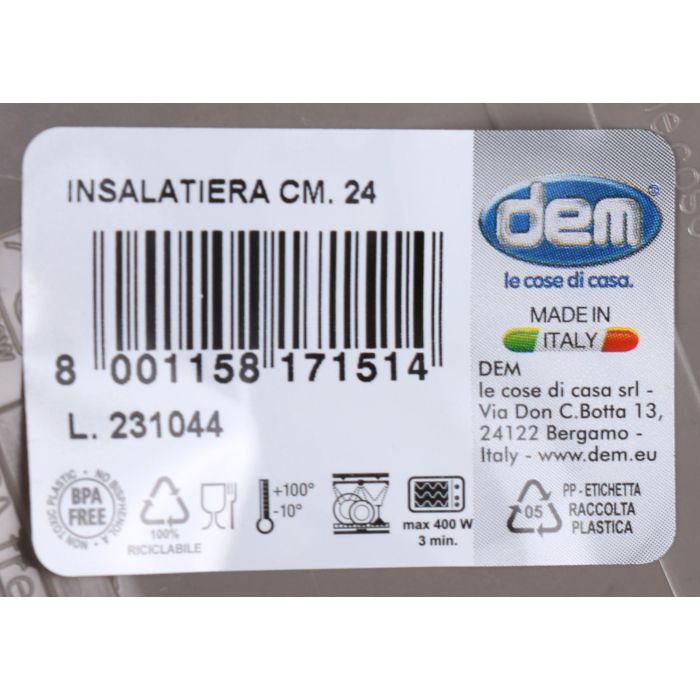 Ensaladera Inside 24 cm 2700 cc - Dem (12 Unidades) 1 Ensaladera Inside 24 cm 2700 cc - Dem (12 Unidades) 1