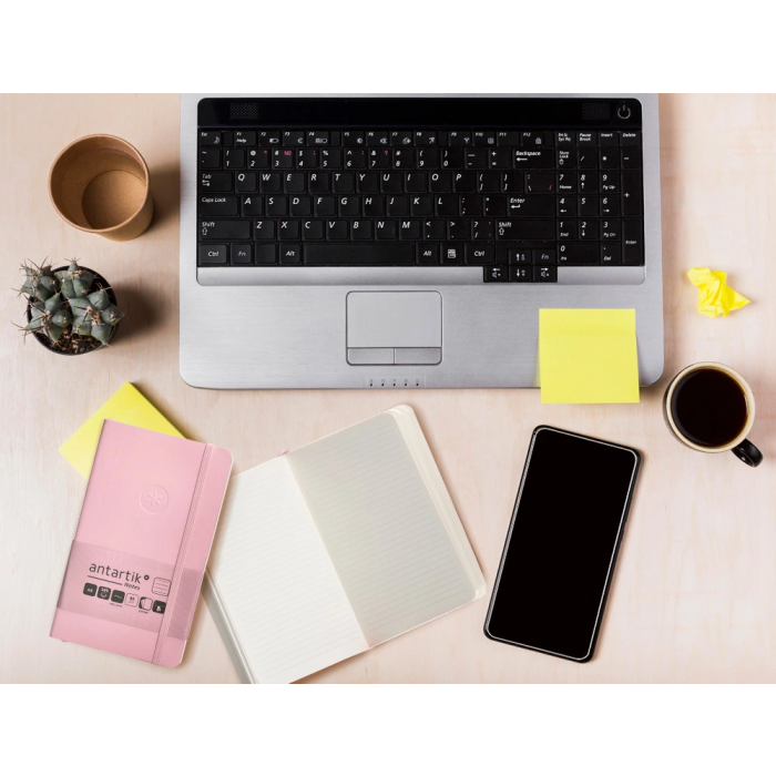 Antartik Cuaderno A6 Tapa Blanda Rayas Rosa Pastel 100 Hojas 80 gr FSC 10