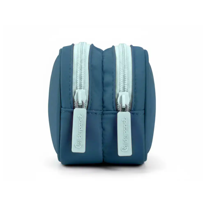 Liderpapel Estuche Portatodo Duo 3 Cremalleras con Bolsillo Frontal, Azul Oscuro, 220x90x70 mm 4