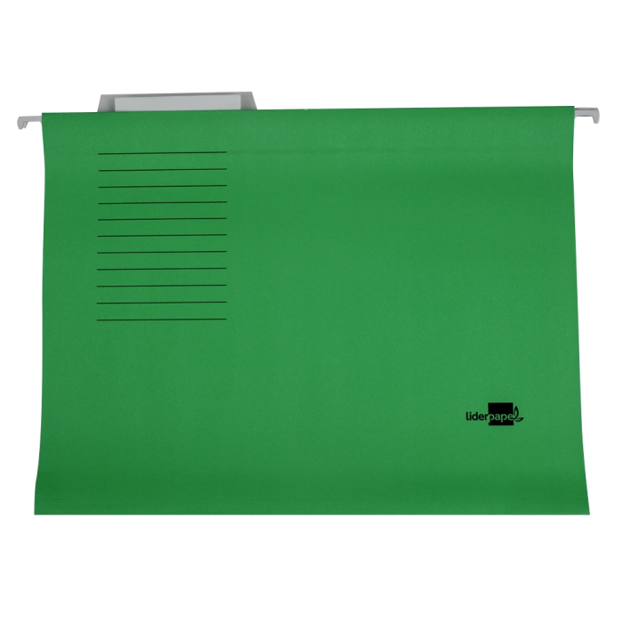 Liderpapel Carpeta Colgante Folio Verde Kraft 250 g/m² con Varillas Metálicas y Lomo en V para Oficina 1 Liderpapel Carpeta Colgante Folio Verde Kraft 250 g/m² con Varillas Metálicas y Lomo en V para Oficina 1