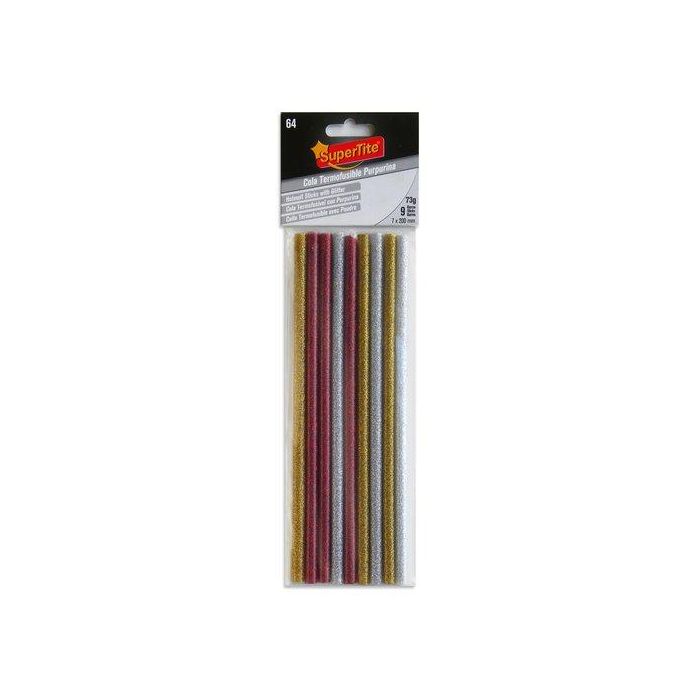 Cola Termofusible En Barra Supertite Purpurina 7X200 Mm. Blister De 9