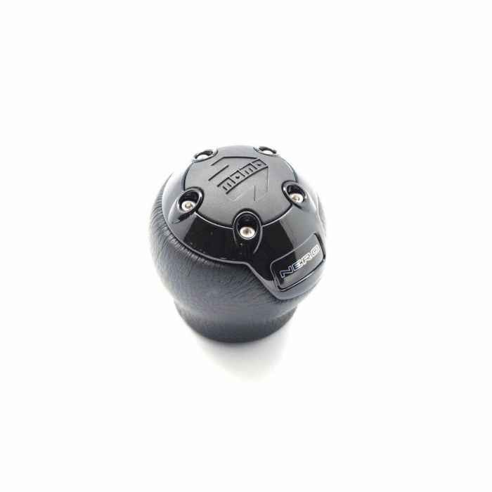 MOMO MOMPONEROBLK00SL Pomo palanca de cambios Nero Rev.System de piel y aluminio, universal, deportivo, original 1