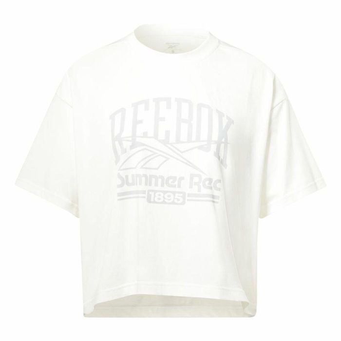 Camiseta de Manga Corta Mujer Reebok Graphic Logo Blanco M 0 Camiseta de Manga Corta Mujer Reebok Graphic Logo Blanco M 0