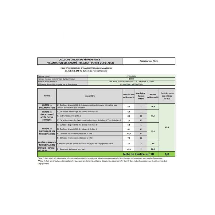 BEKO VRT96425VD - Aspiradora escoba con estación de carga y vaciado - 60 min de autonomía - Filtro EPA E12 - 150 W 2 BEKO VRT96425VD - Aspiradora escoba con estación de carga y vaciado - 60 min de autonomía - Filtro EPA E12 - 150 W 2