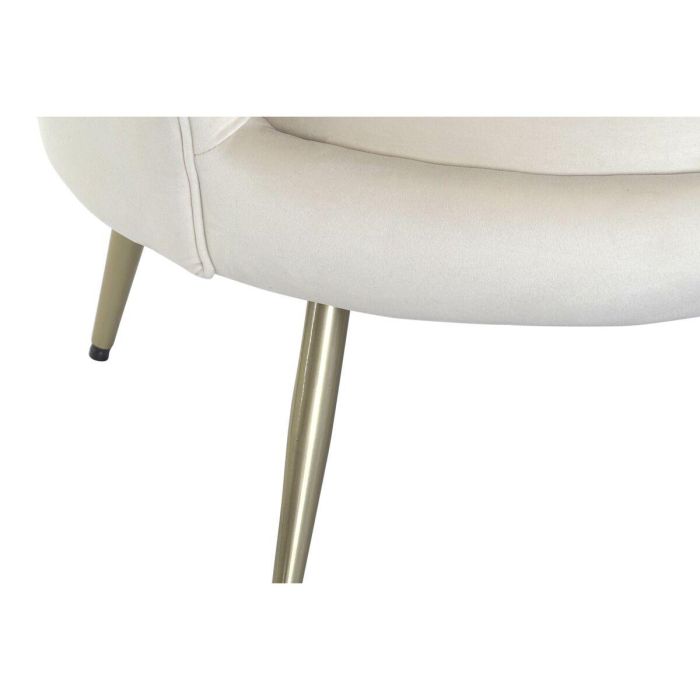 DKD Home Decor Sofá Glam de Salón Colección Layn blue - Diseño Moderno en Crema, Poliéster y Metal - Medidas 130 x 77 x 83 cm 1 DKD Home Decor Sofá Glam de Salón Colección Layn blue - Diseño Moderno en Crema, Poliéster y Metal - Medidas 130 x 77 x 83 cm 1