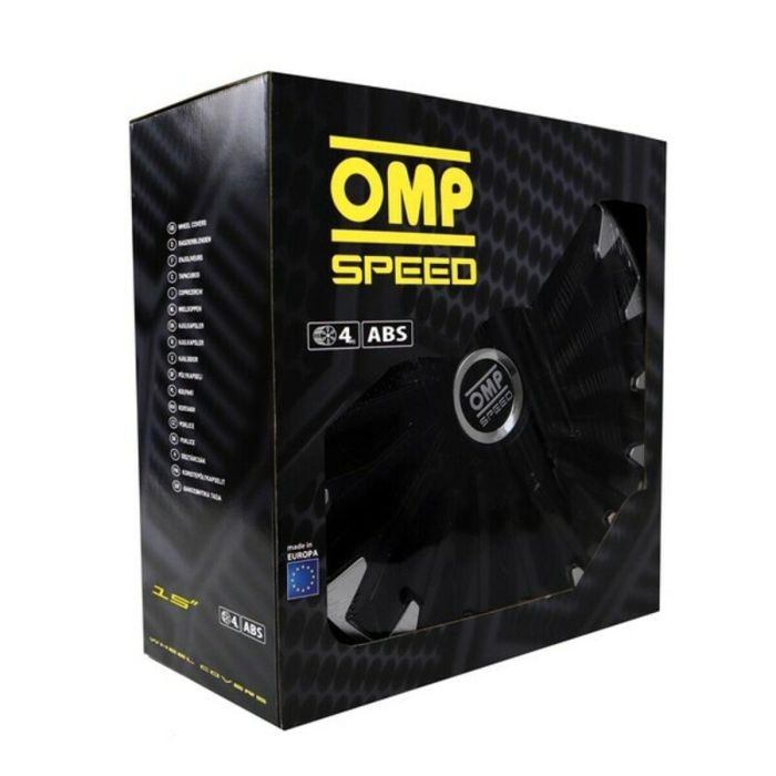 Tapacubos OMP Stinger Speed Negro Plateado 15" (4 uds) 5