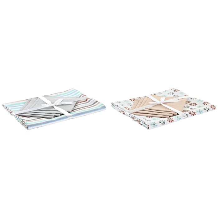 DKD Home Decor 2 Sets de Mantel y Accesorios de 5 Piezas Urban Colección Casablanca 2022 Azul Celeste Gris Poliéster 150x150 cm 2