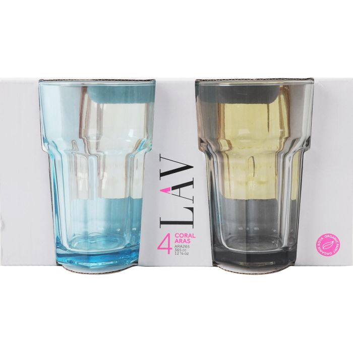 Set de 4 Vasos 365 cc Aras Colores - LAV (6 Cajas) 1 Set de 4 Vasos 365 cc Aras Colores - LAV (6 Cajas) 1