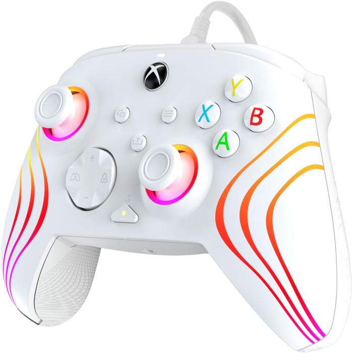 PDP Afterglow Wave Mando con cable para Xbox Series X|S, Xbox One y Windows 10/11, Gamepad Blanco con retroiluminación LED 6