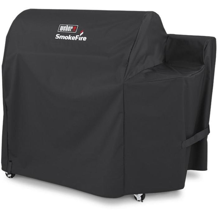 Weber 7193 Premium-Abdeckhaube - Funda Protectora Negra para Barbacoas SmokeFire EX6/EPX6 de Poliéster