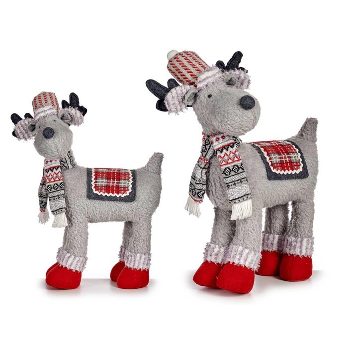Reno Navideño Izquierda 63,5 cm Krist+ - Tela, Gris/Rojo/Blanco (8 Unidades) Reno Navideño Izquierda 63,5 cm Krist+ - Tela, Gris/Rojo/Blanco (8 Unidades)