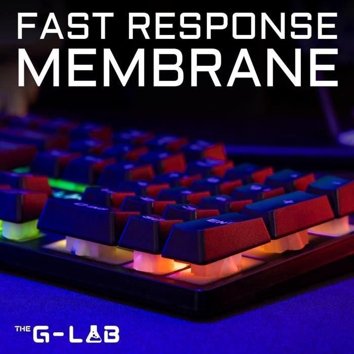 The G-Lab KEYZ-CAESIUM/FR Teclado para juegos Membrana RGB, Diseño FR, 12 atajos, 19 teclas anti-ghosting 1