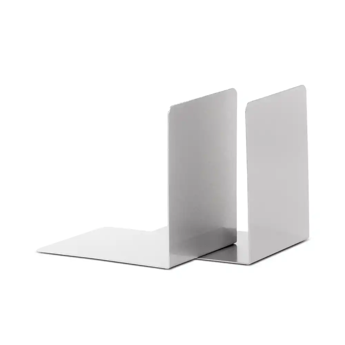 Maul Apoyalibros Metálico 100x80x100 mm Juego Aluminio Plateado Anodizado Resistente Arañazos Oficina Hogar 4