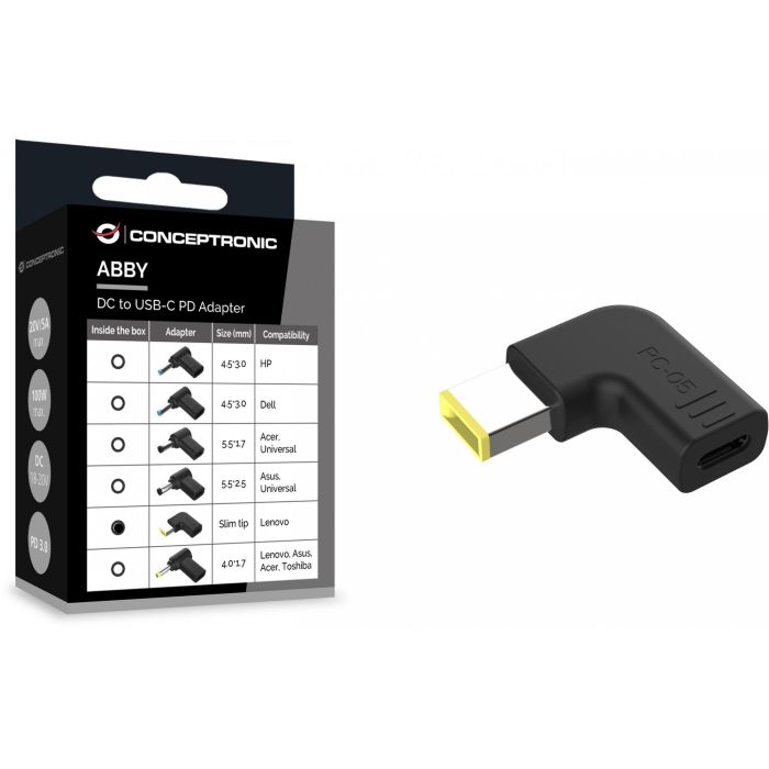 Conceptronic ABBY15PC05 Adaptador de Corriente USB-C a Lenovo 5.5x2.5mm 18-20V 2