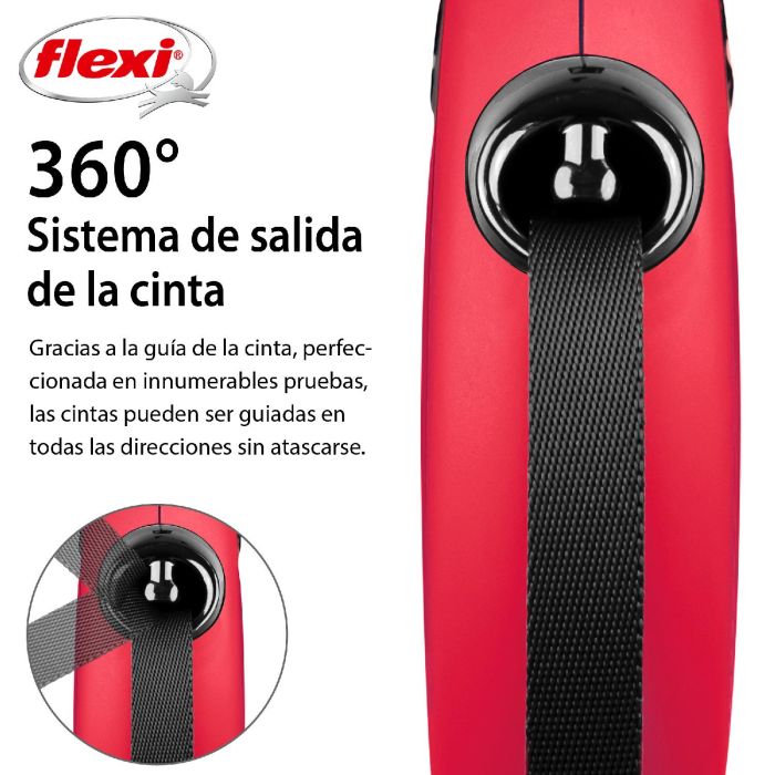 Flexi Correa New Classic L Cinta 5M Rojo 2