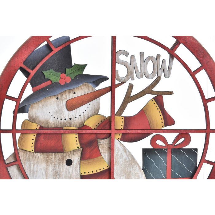 DKD Home Decor Decoración Colgante de Navidad Tradicional, de Madera Rojo y Verde, 33.5x33.5x1.2 cm, Paquete de 12 Unidades Surtidas 2
