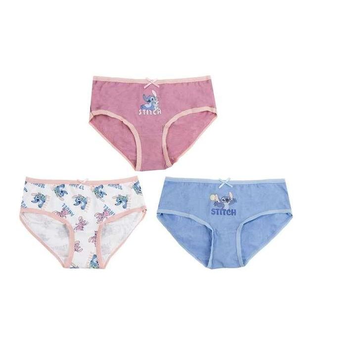 Cerdá Pack Braguitas Single Jersey 3 Piezas Stitch T08/10 para Niñas de 8 a 10 Años, Multicolor