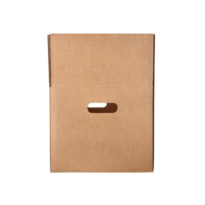 Caja Para Embalar Q-Connect Americana Con Asas Carton Reciclado Canal Simple 5 mm Color Kraft 400x290x220 mm 25 unidades 3