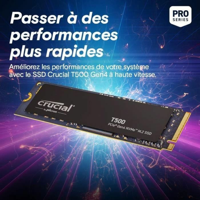 Crucial CT4000T500SSD3 T500 Disco Duro SSD Interno 4TB NVMe PCIe Gen 4x4 M.2 2280 7000MB/s 6900MB/s 3