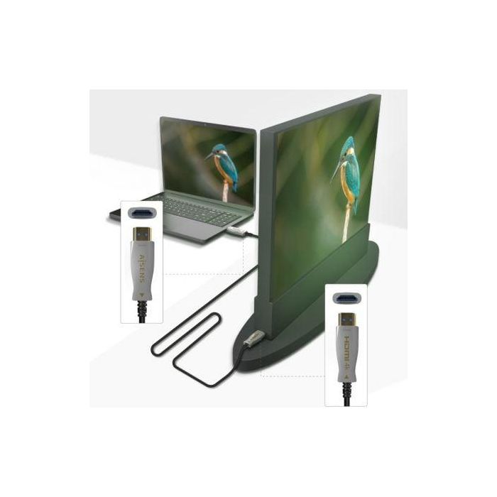 Aisens A148-0700 Cable HDMI 2.0 AOC Fibra Óptica Premium HEC 4K@60Hz HDR10 18Gbps M/M 150m Negro 2 Aisens A148-0700 Cable HDMI 2.0 AOC Fibra Óptica Premium HEC 4K@60Hz HDR10 18Gbps M/M 150m Negro 2