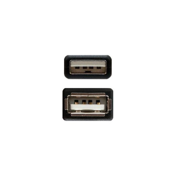 Nanocable 10.01.0203-BK Cable Alargador USB 2.0 Tipo A Macho a Tipo A Hembra, 1.8m, Negro 2