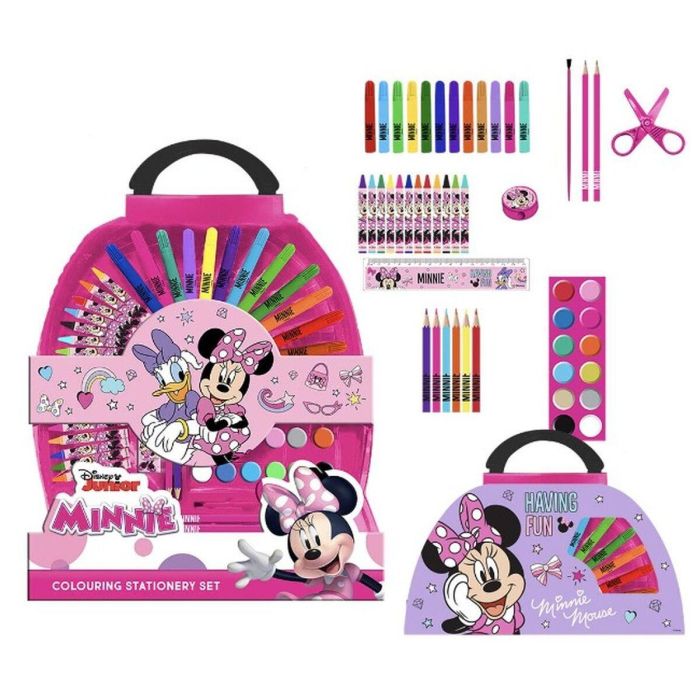 Cerdá Set de Papelería Coloreable con Diseño Minnie Mouse de Disney, 50 Piezas, para Niños y Niñas de 2 a 8 Años, Color Rosa