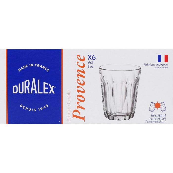Duralex Set de 6 Vasos Transparentes 9 cl Provence (12 Cajas) 1