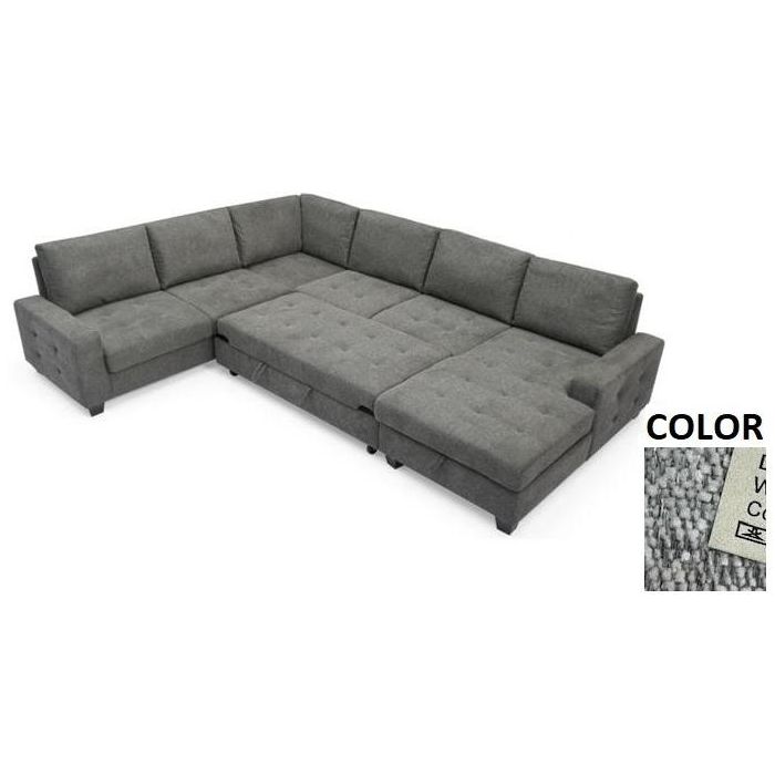 DKD Home Decor Sofá Cama Moderno con Chaiselonge de Poliéster - Largo 242 cm, Ancho 307 cm, Alto 86 cm