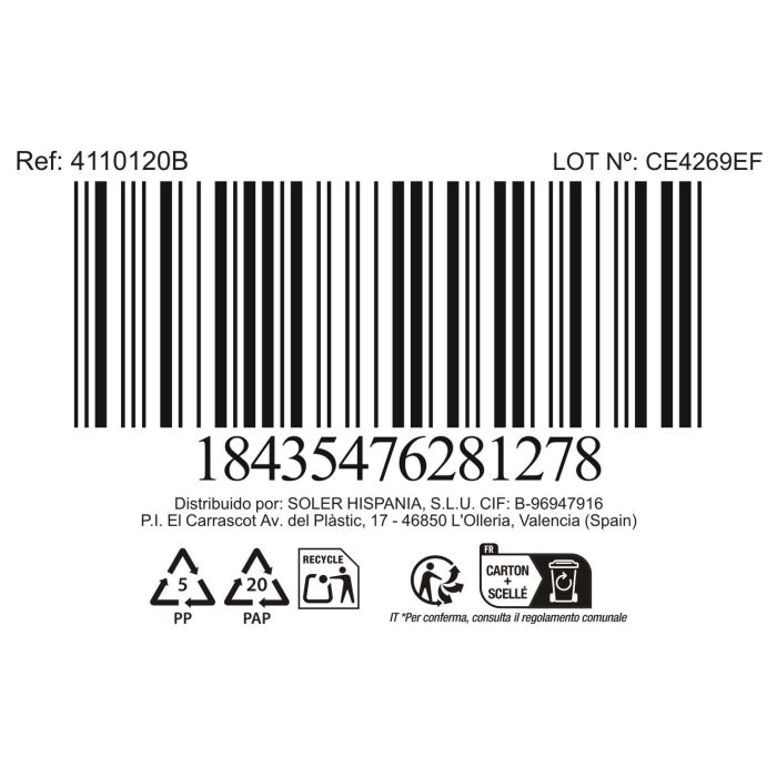 La Mediterranea Bandeja "Calobra" Azul 26.5 x 14 cm (24 Unidades)