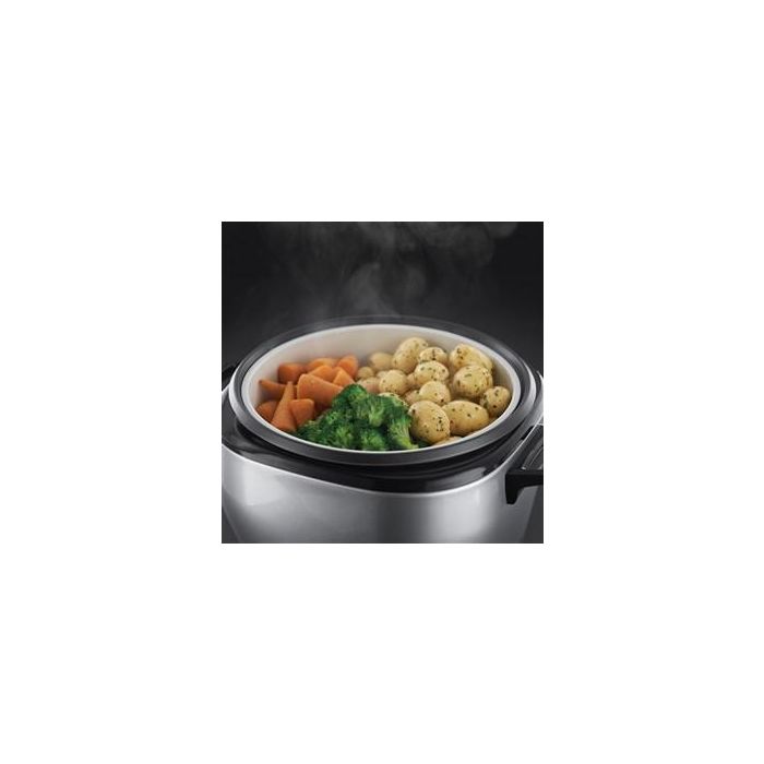 Russell Hobbs 23570-56 Arrocero Maxicook para 14 Tazas de Arroz con Recipiente Antiadherente de 5L y Tapa de Cristal en Acero Inoxidable 3