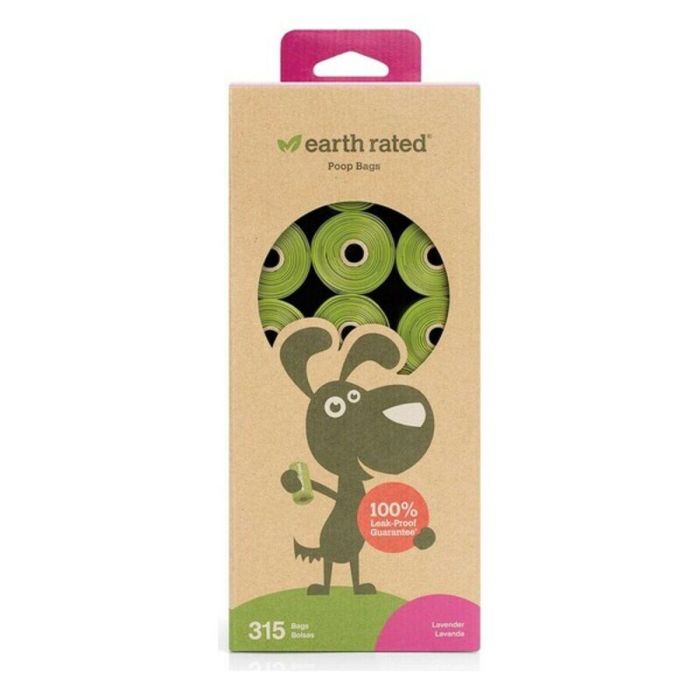 Earth Rated Bolsas para Excrementos Eco-Friendly, 21 Rollos x 15 Bolsas Cada Uno, Aroma a Lavanda, Plástico Reciclado 2