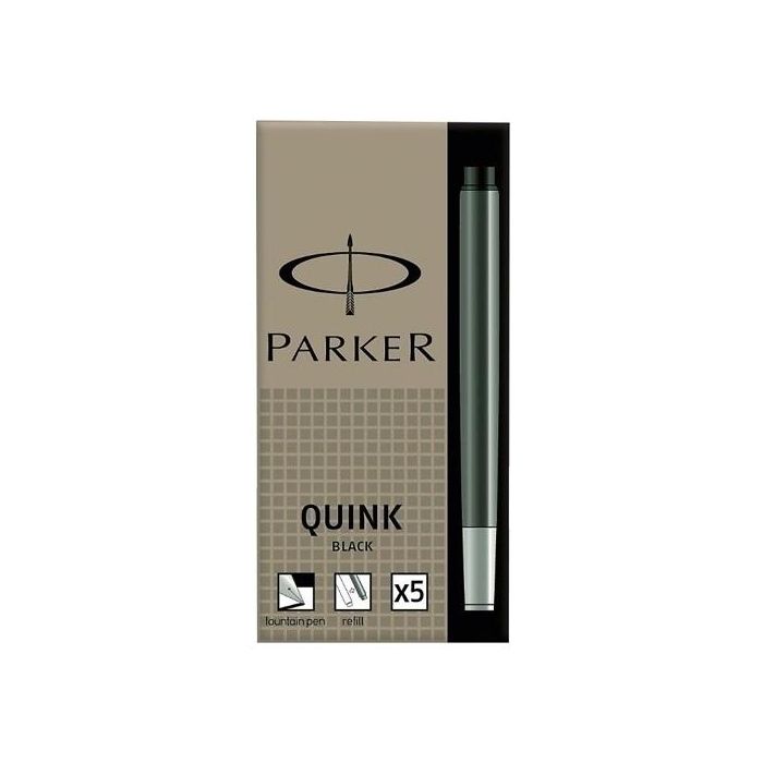 Parker Recambio Cartucho de Tinta Largo Quink Mini Negro -5U-