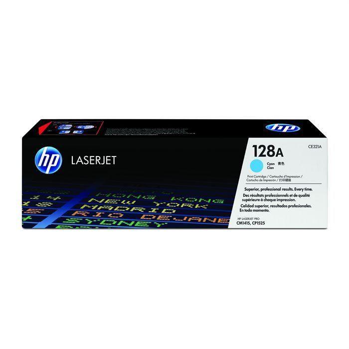 HP CE321A Cartucho de Tóner Cian 128A para HP Color LaserJet CP1525 y CM1415MFP