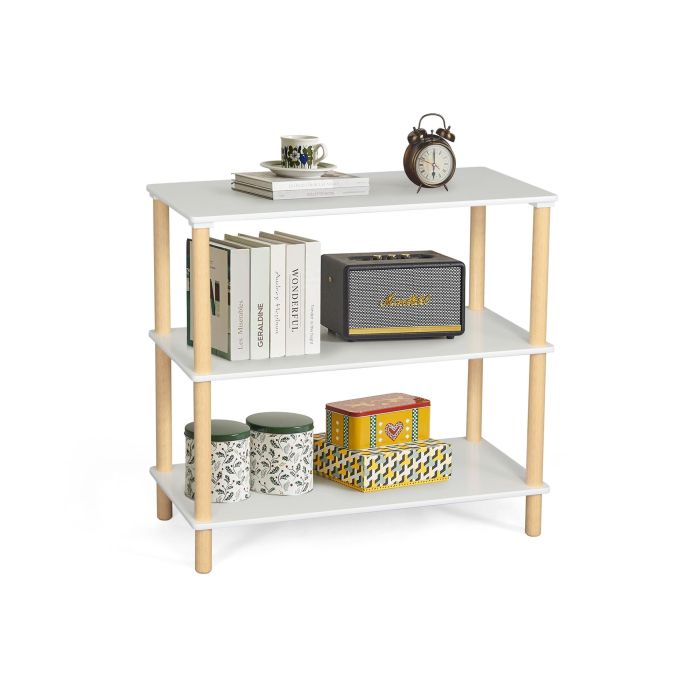 Inde Estantería Madera Rectangular 3 Niveles Blanca 2 Inde Estantería Madera Rectangular 3 Niveles Blanca 2