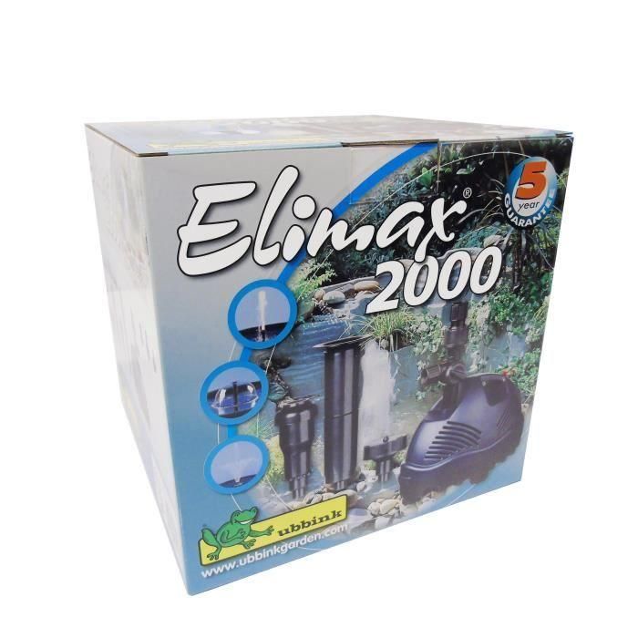 Ubbink Bomba de Estanque Elimax 2000 Síncrona - 2200l/h, 35W - Para Juegos de Agua y Filtro con Chorros y Regulador - 5 Años Garantía 3