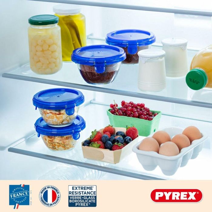 Pyrex PYR3426470286244 Juego de 5 mini cuencos de Vidrio Redondos con Tapa antigoteo - 0.2 L 5