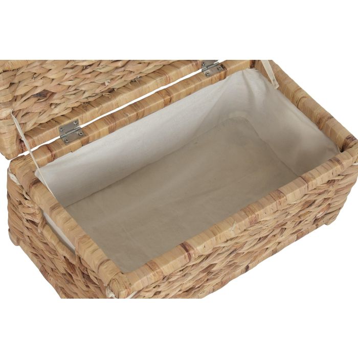 DKD Home Decor Cesta Ropa Tropical Natural Blanco 38 x 30 x 60 cm Set 2 DKD Home Decor Cesta Ropa Tropical Natural Blanco 38 x 30 x 60 cm Set 2